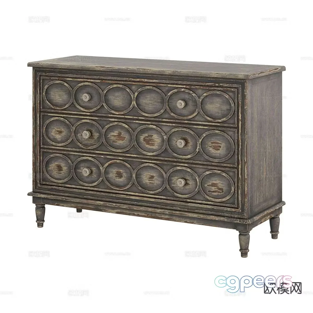 Nordic chest of drawers side cabinet 3d model