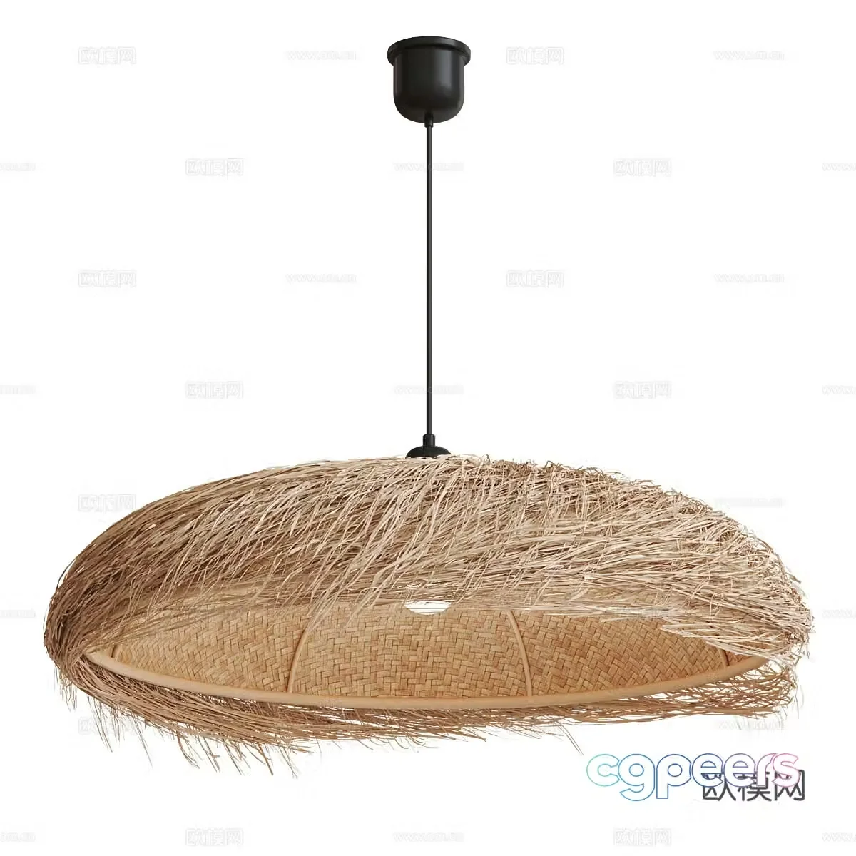 New Chinese style bird’s nest woven decorative chandelier 3D model