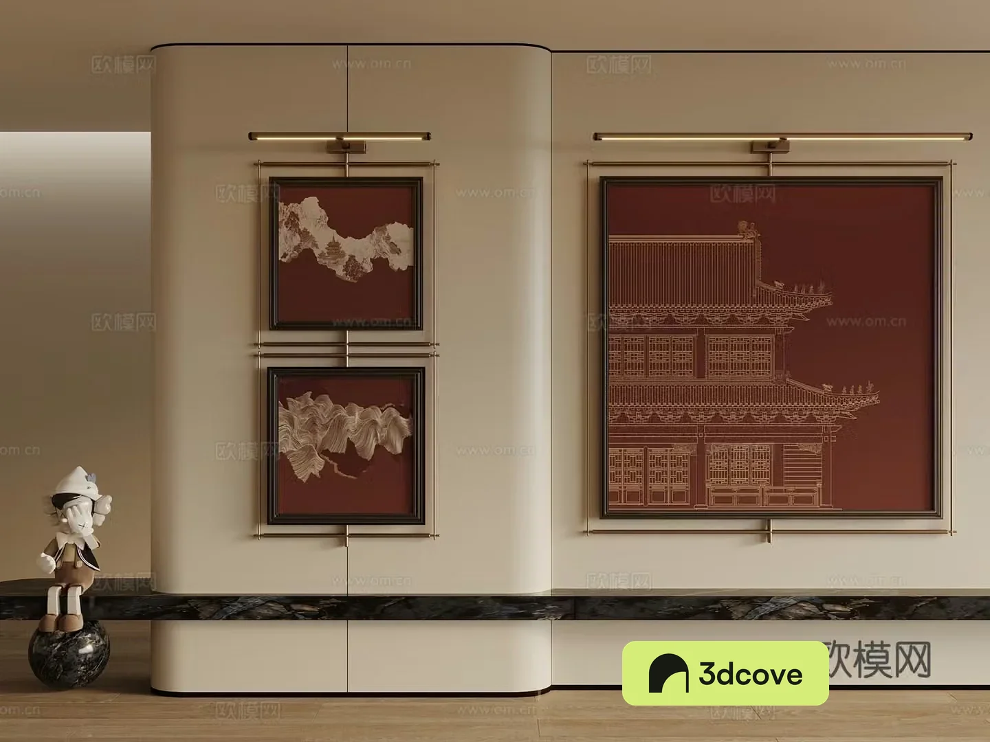 New Chinese style ancient Chinese hanging paintings decorative paintings hanging paintings picture frames living room hanging paintings