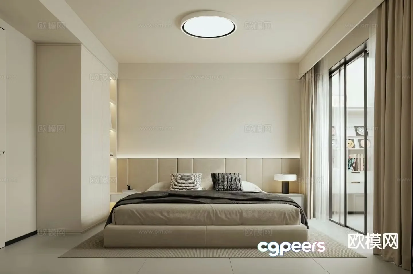 Modern bedroom master bedroom 3d model
