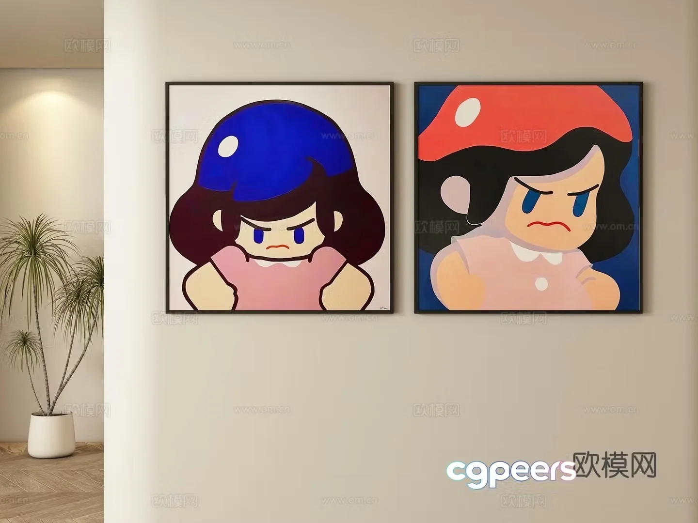Modern children’s decorative paintings hanging paintings 3d model