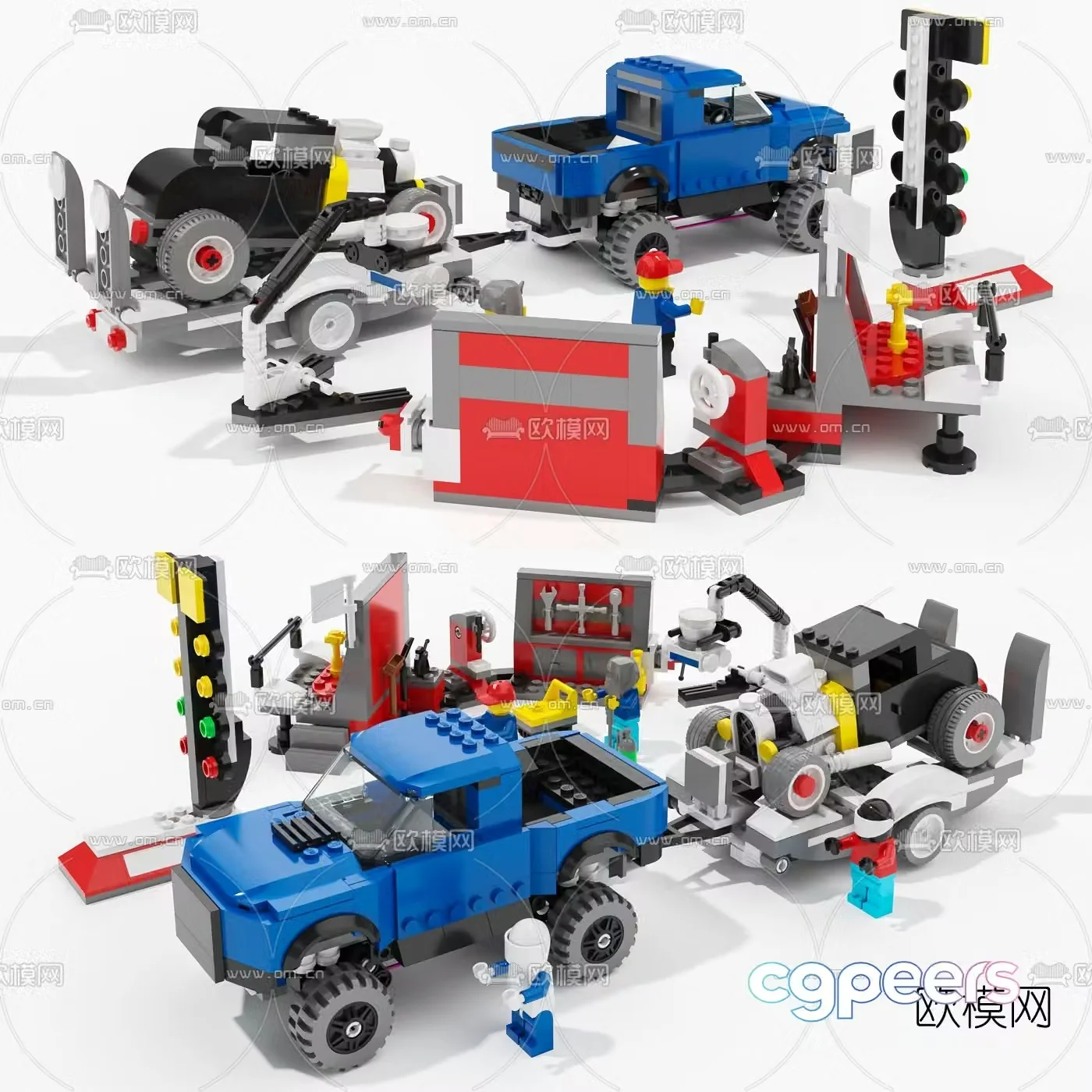 Modern lego car toy 3d model
