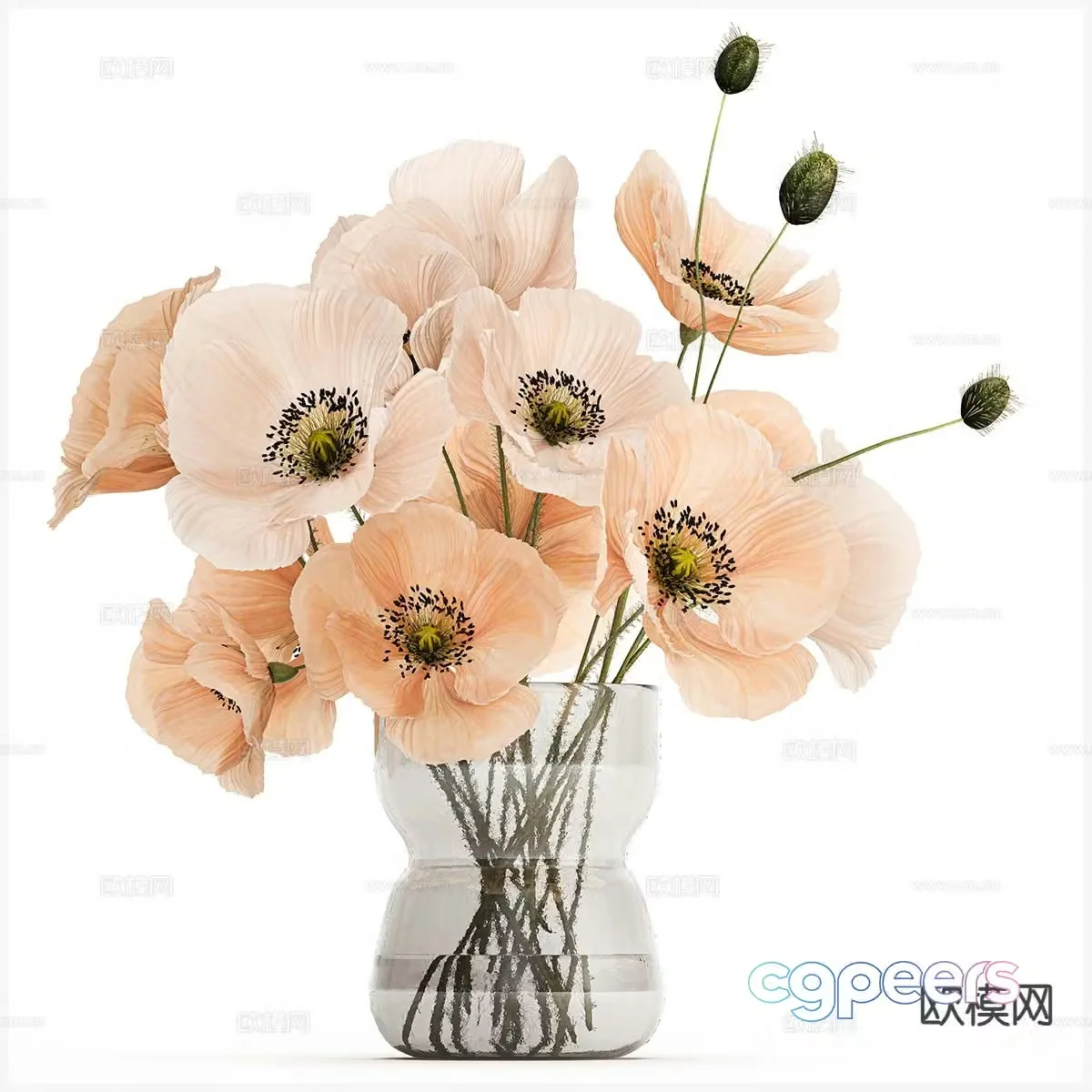 vase floral arrangement flowers flower arrangement 3d model