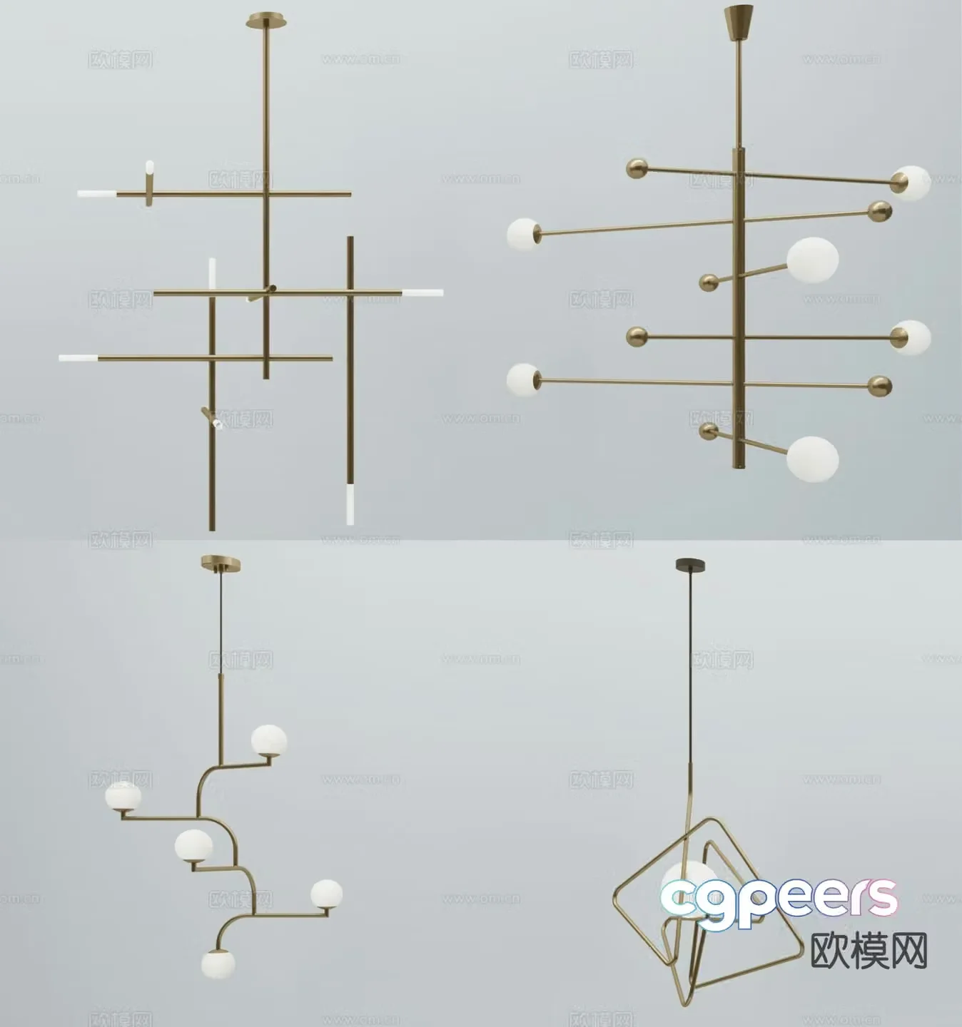Nordic chandelier art chandelier 3d model