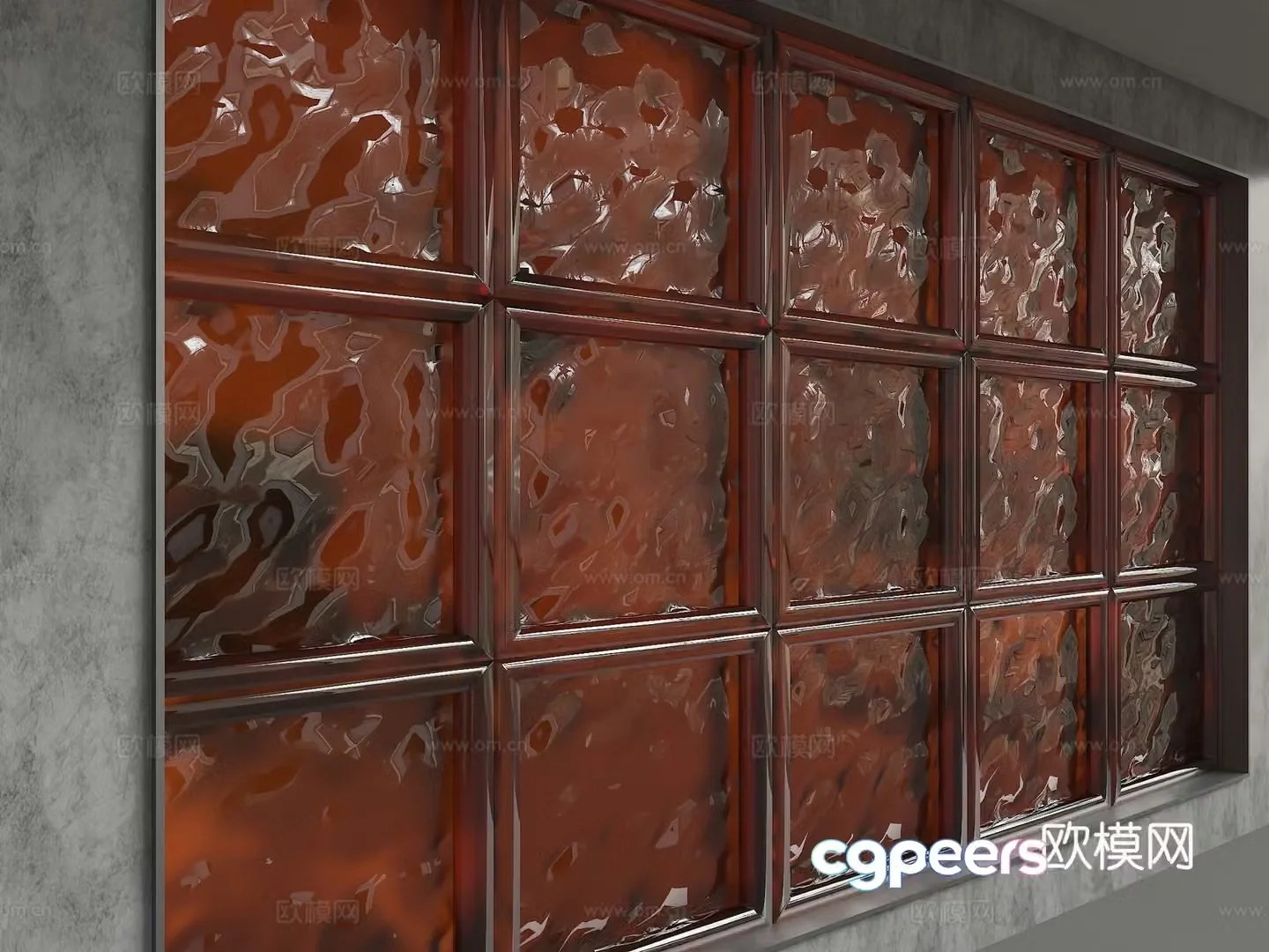 Modern glass partition 3d model