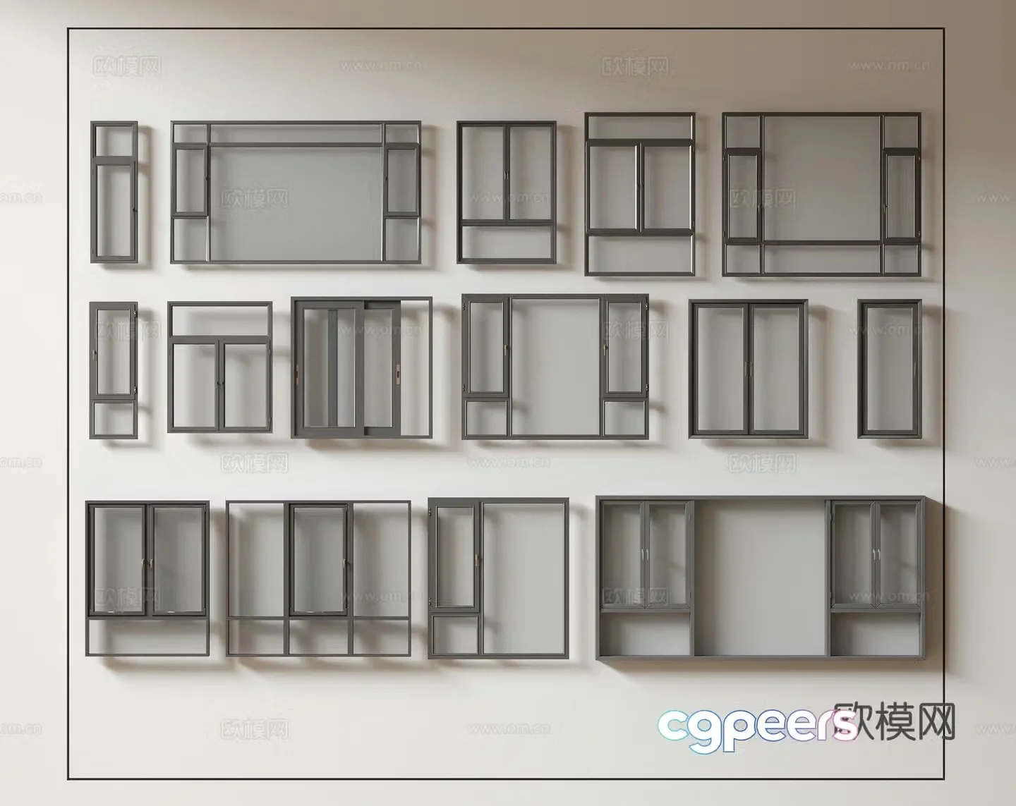 Modern windows glass windows floor-to-ceiling windows balcony windows bay windows sliding windows 3d model