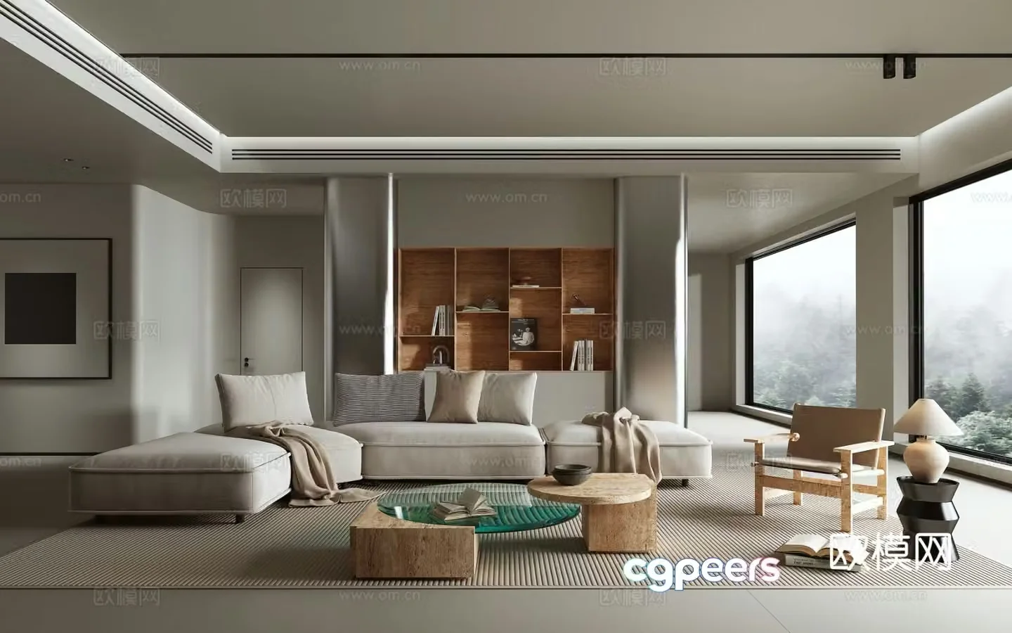 Wabi-sabi living room 3d model
