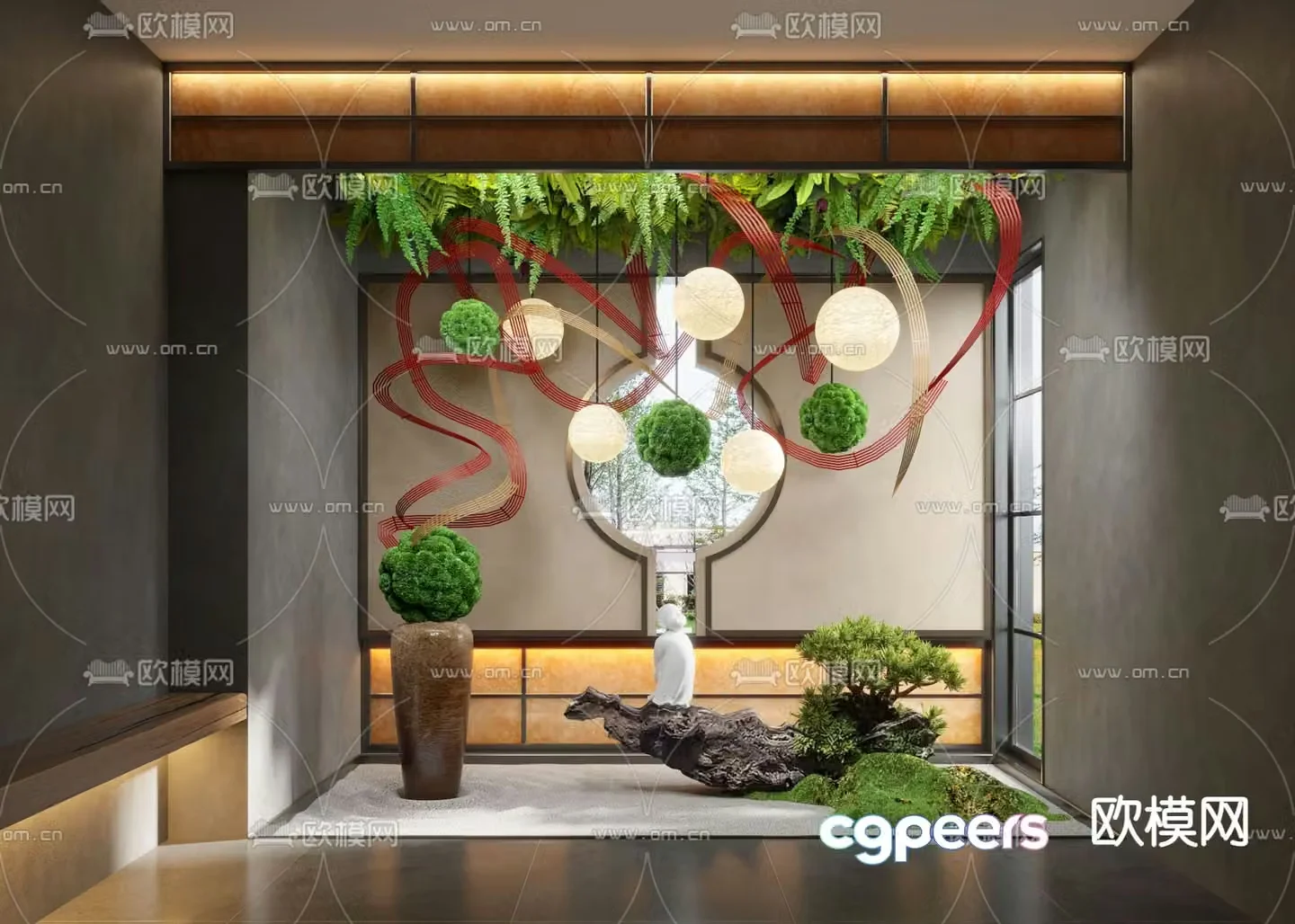 Landscape sketch indoor landscaping hanging device 3D model