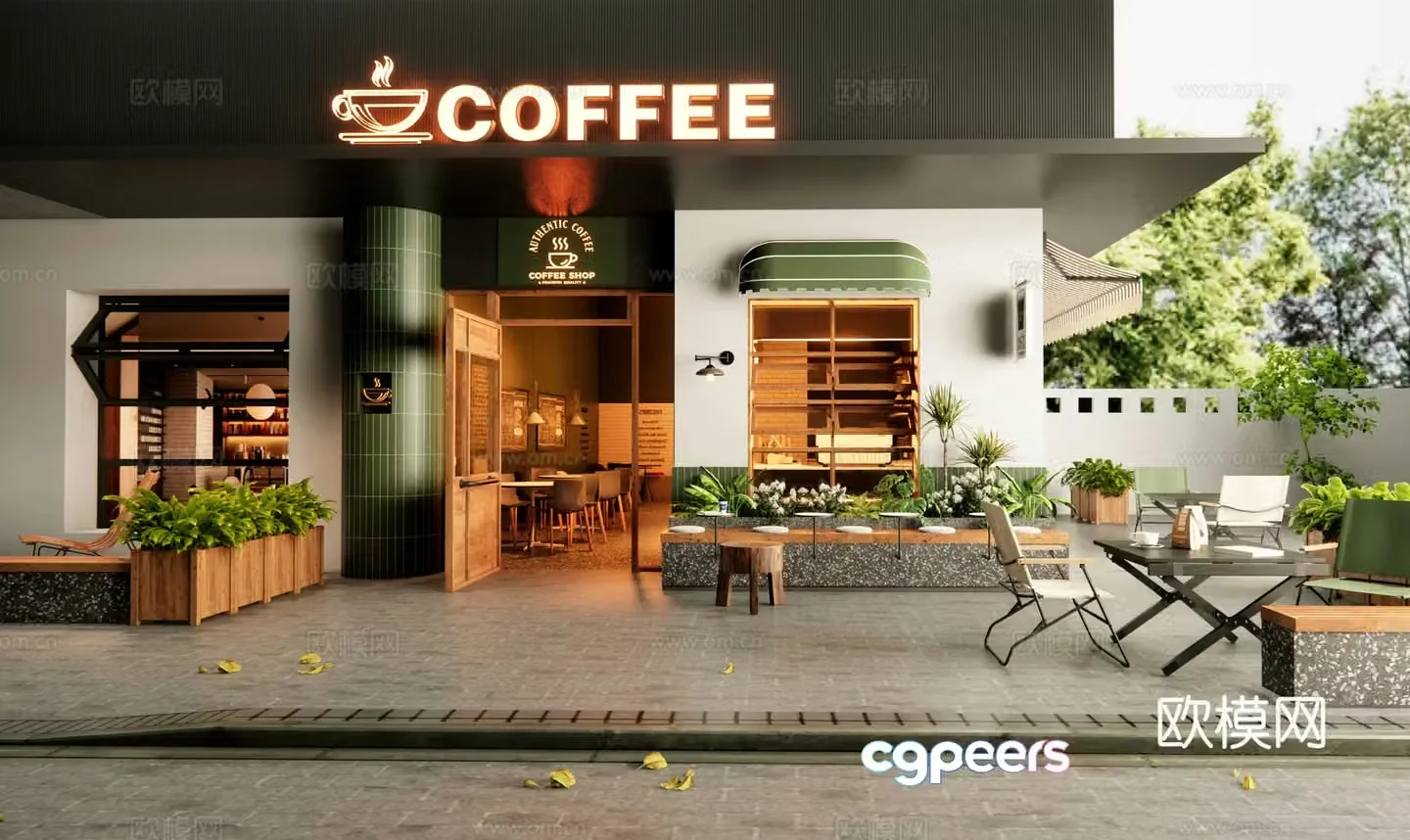 Modern Cafe Menno Business Outblowing 3D Model