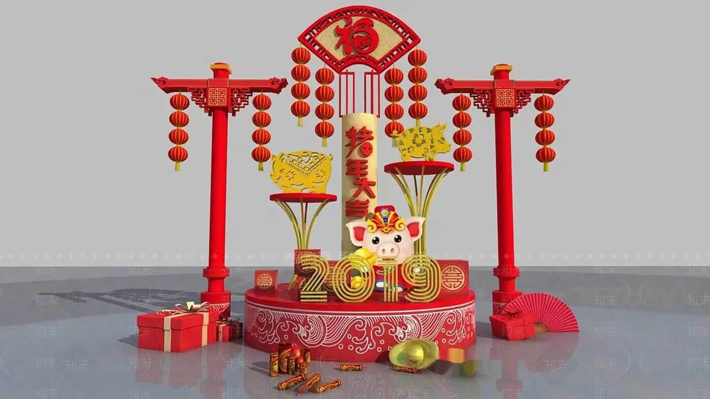 Traditional Chinese New Year Decorations 3D Model – 20874 – VRAY Render