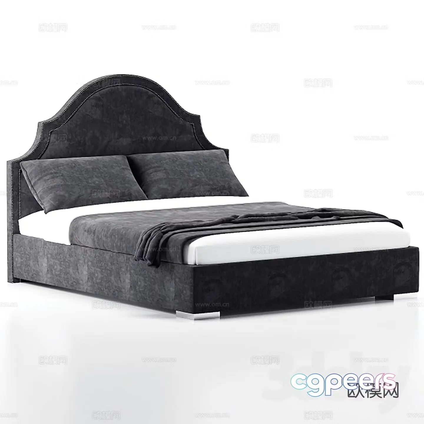 Modern double bed 3d model