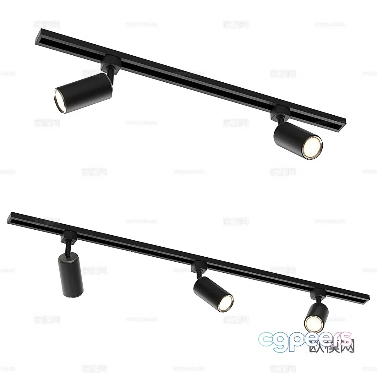 Light luxury spotlights track spotlights track downlights lighting exhibition hall lighting 3D model