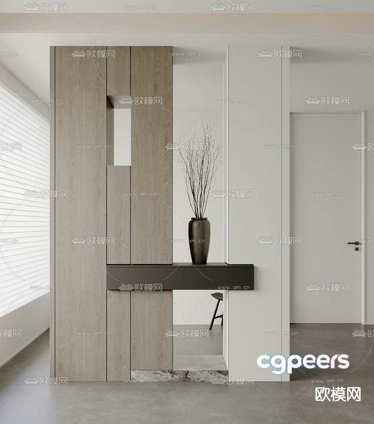 Modern entrance shoe cabinet partition cabinet 3d model