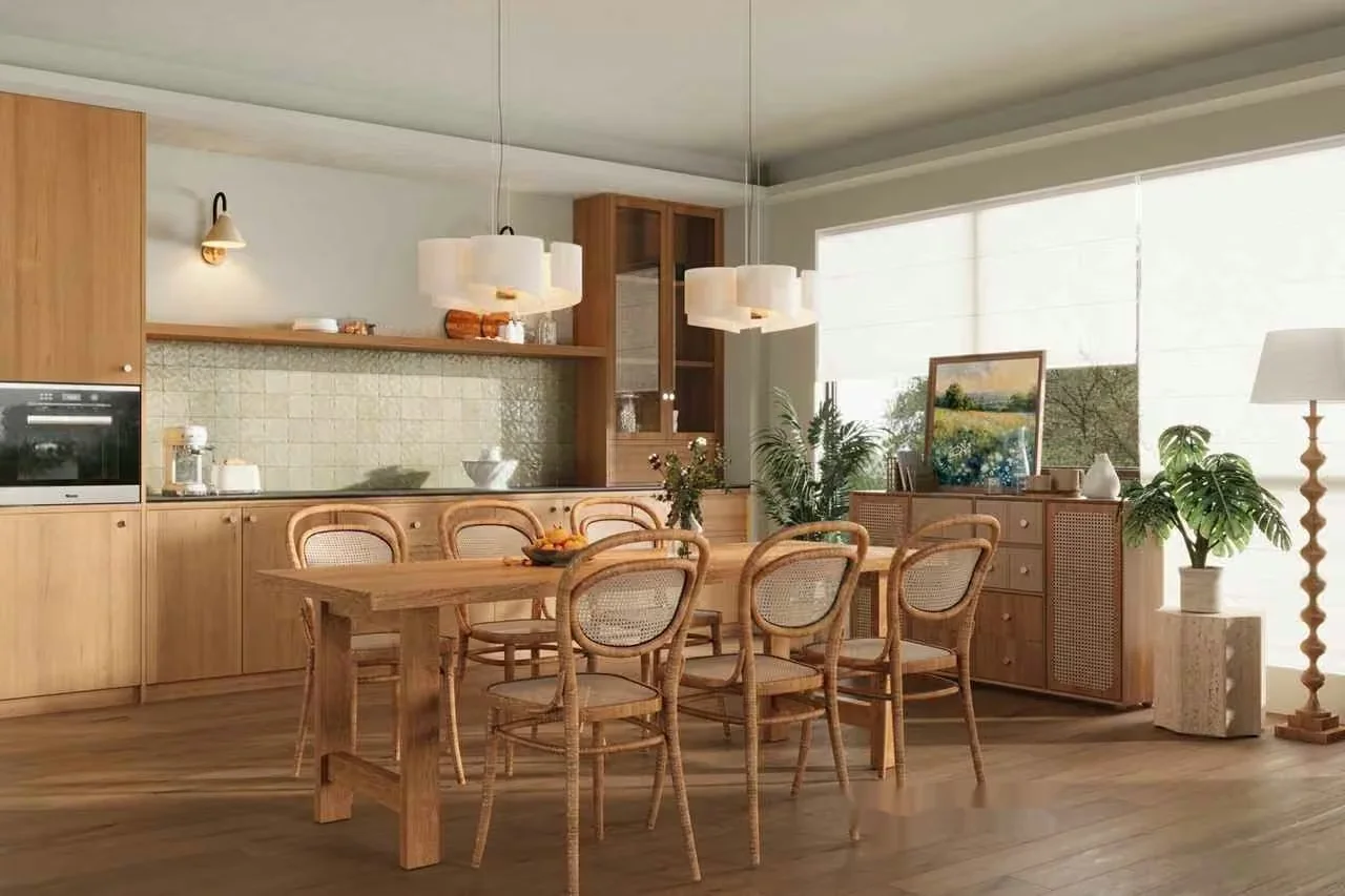 Wooden Dining Table 3D Model – 3962 – CORONA Render