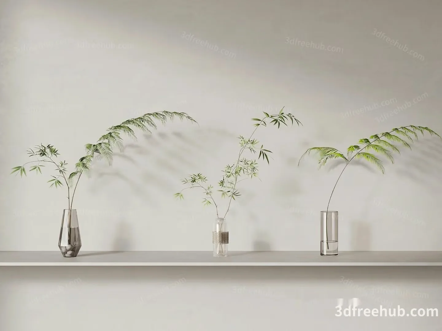 Minimalist Vase Arrangement 3D Model – 22938 – VRAY Render