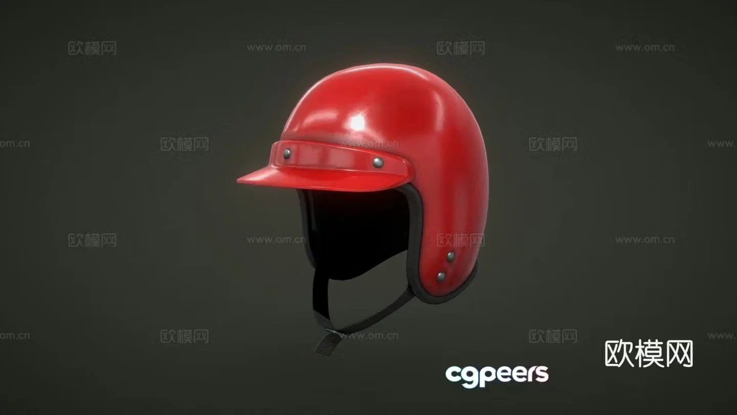 Retro racing helmet 3d model