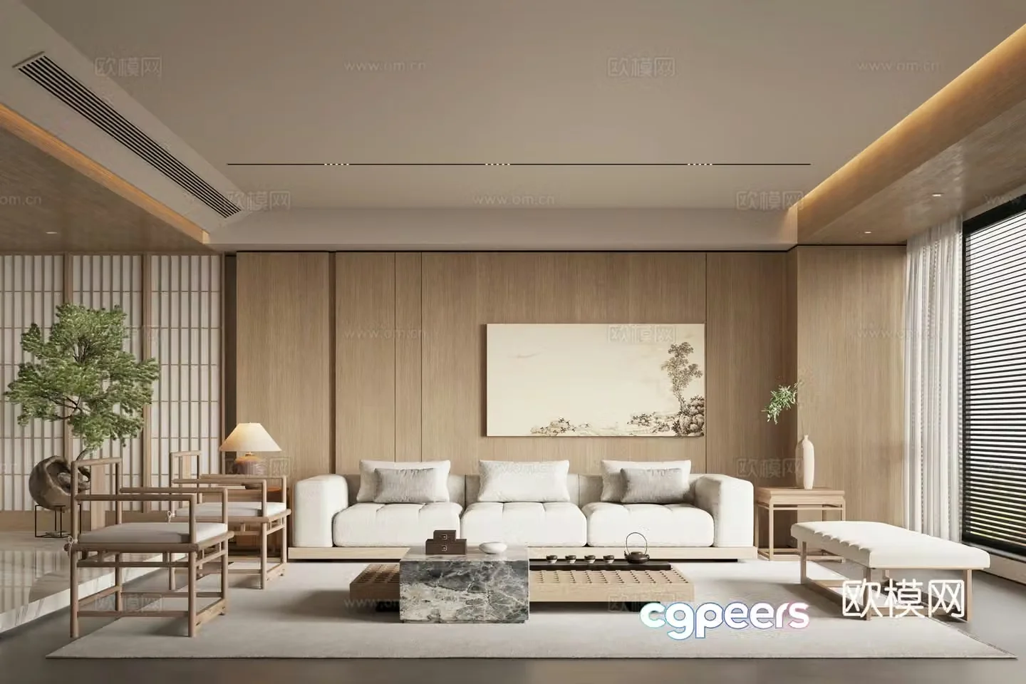 New Chinese Song style living room 3D model