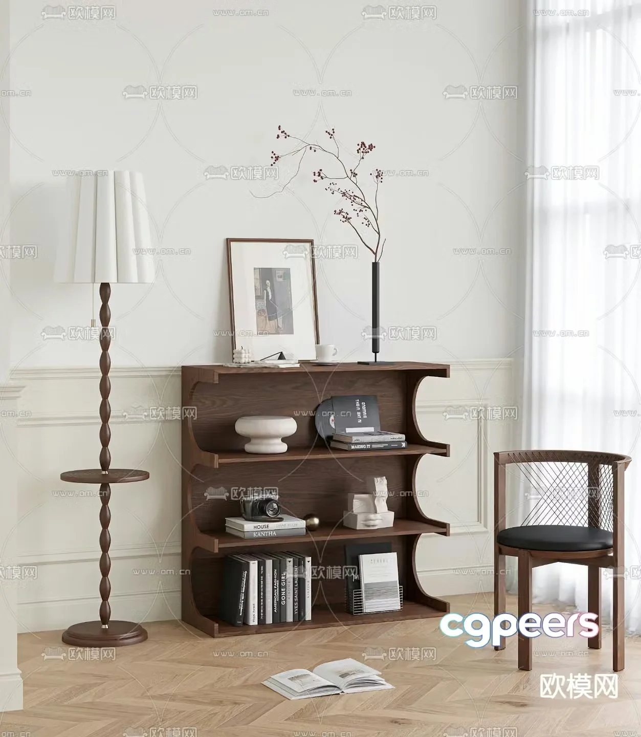 Medieval style decorative rack storage rack 3d model