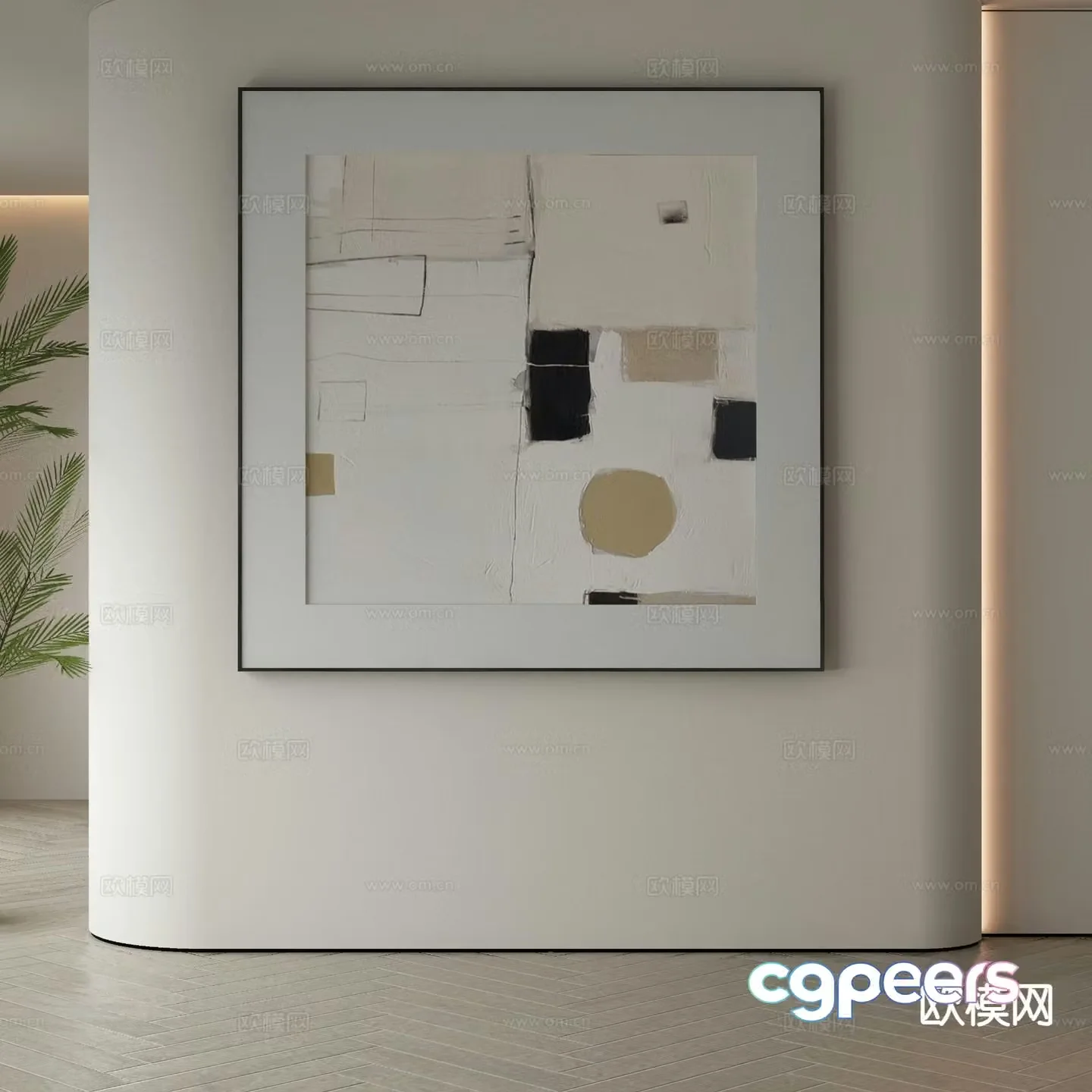 Modern decorative painting abstract painting oil painting 3d model