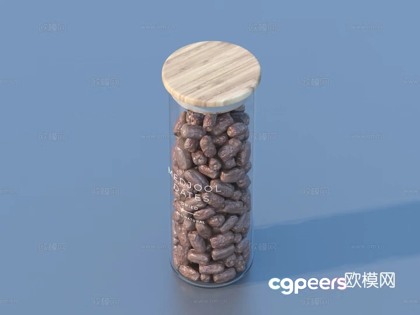Canned snacks Glass jar Casual snacks Dried fruits Almonds Candy 3D model