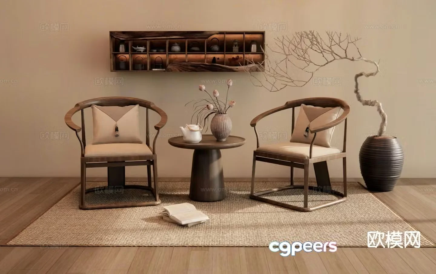 Chinese leisure chair armchair chair 3d model