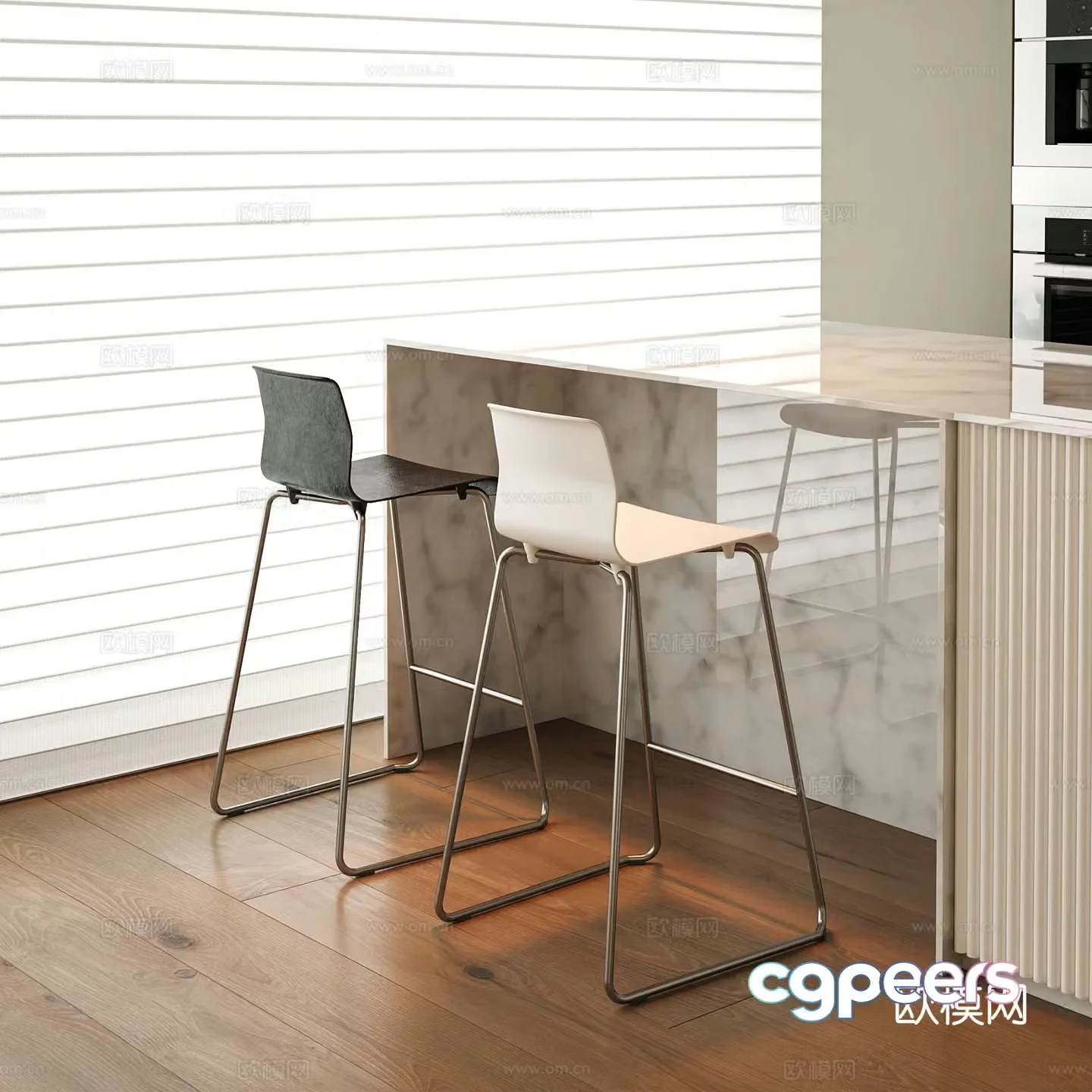 Modern bar chair 3d model