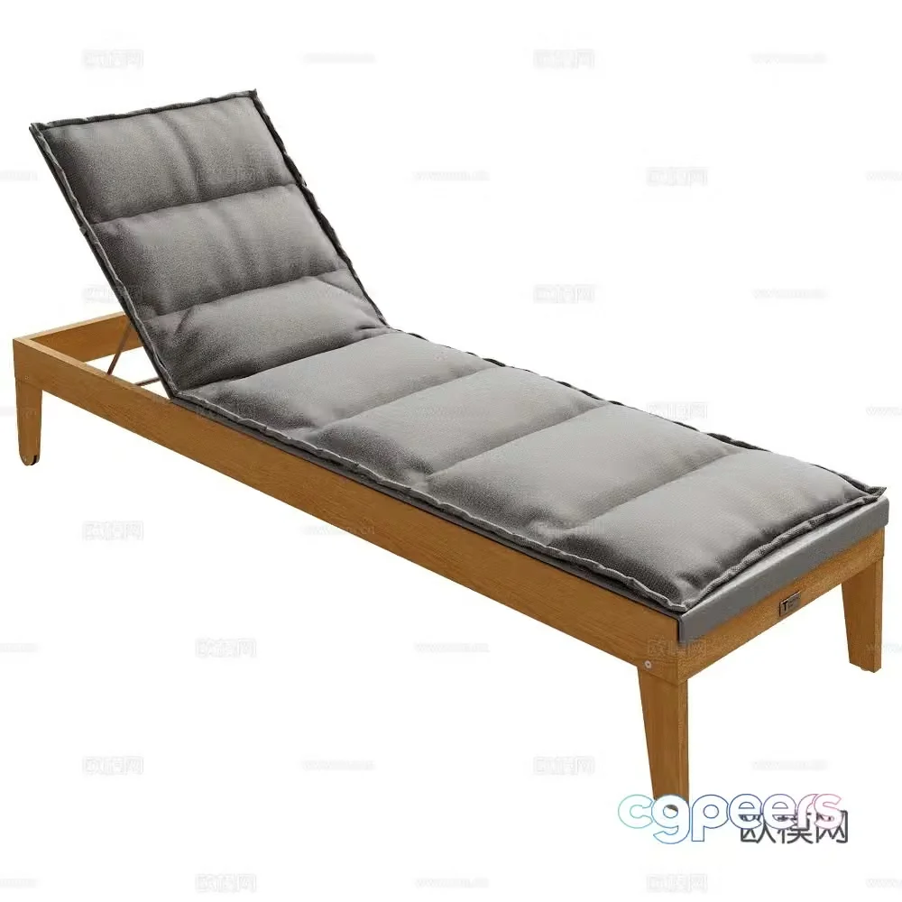Traditional modern minimalist outdoor lounge chair outdoor chair recliner 3d model