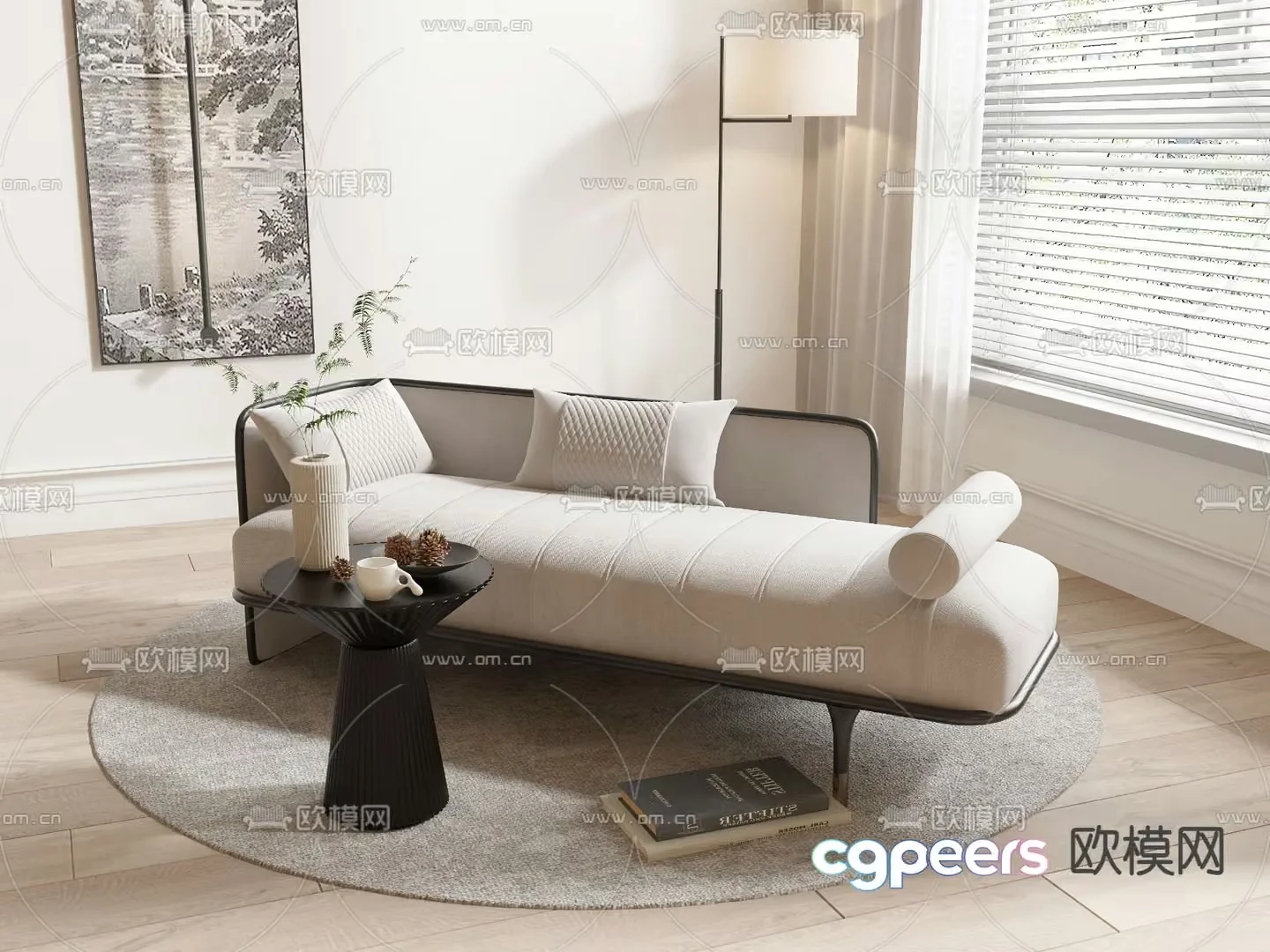 Modern Living Room 3D Model – 10087 – VRAY Render
