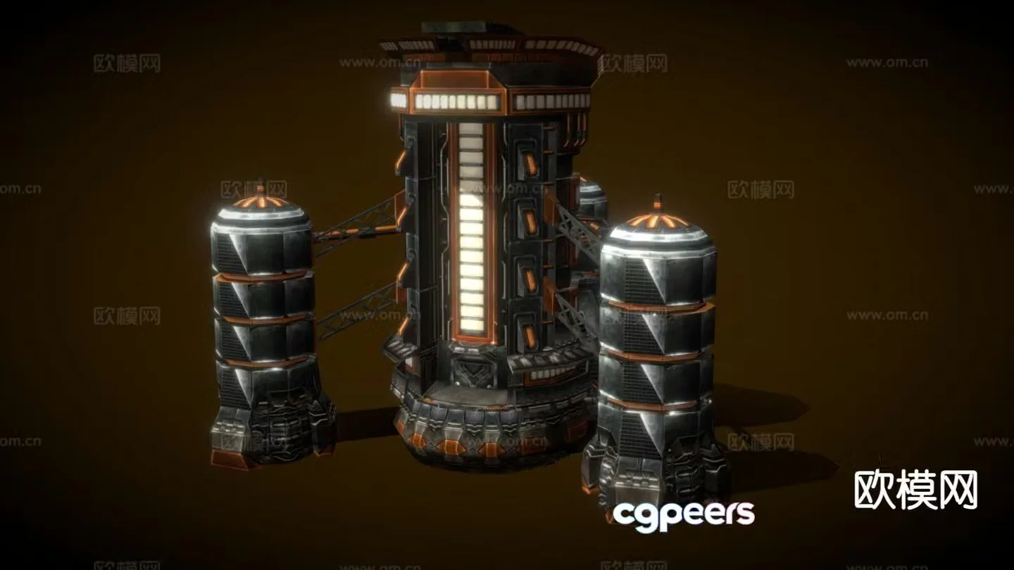 Sci-fi building storage facility 3d model