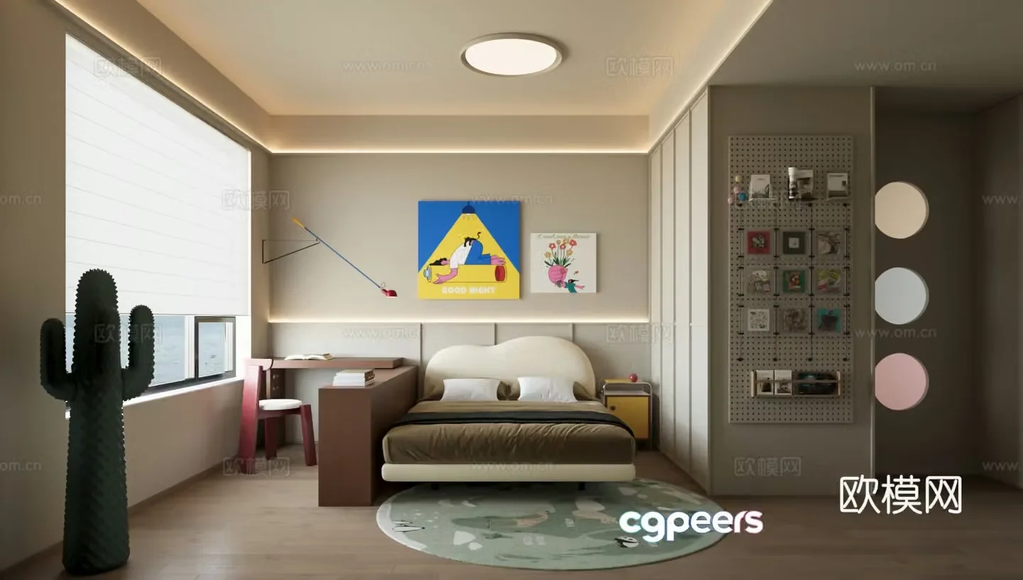 Dopamine Bedroom Memphis Bedroom 3D Model