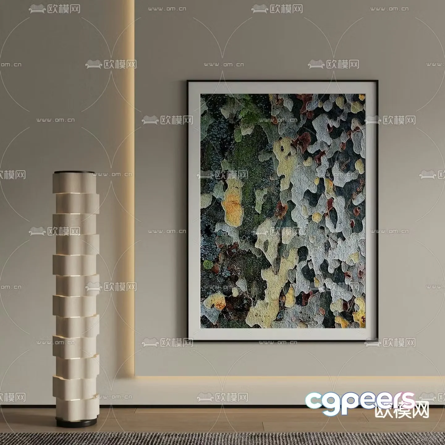 Modern decorative painting Hanging painting Oil painting 3d model