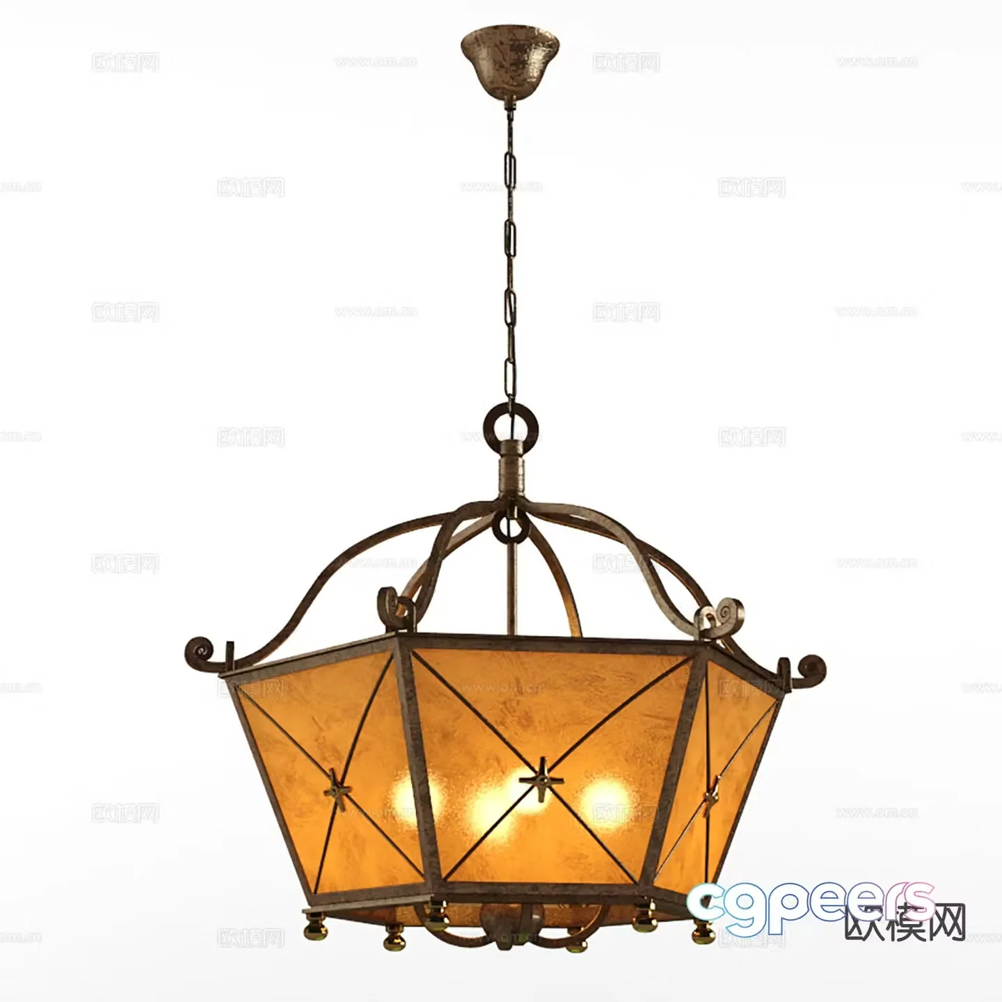Medieval style chandelier 3d model