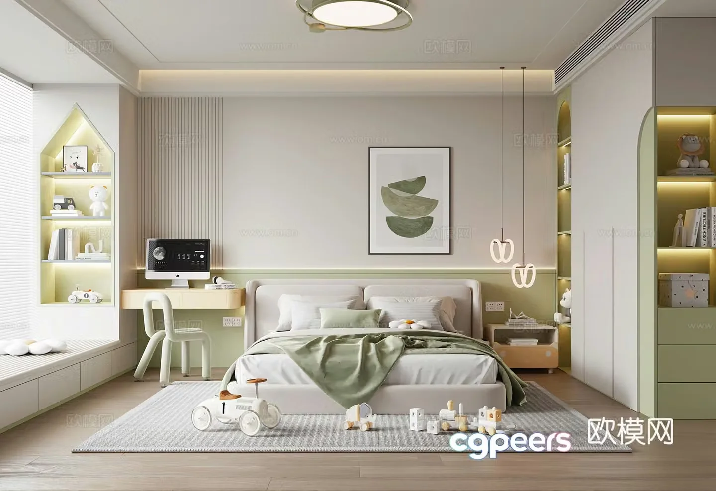 Modern universal children’s room 3D model