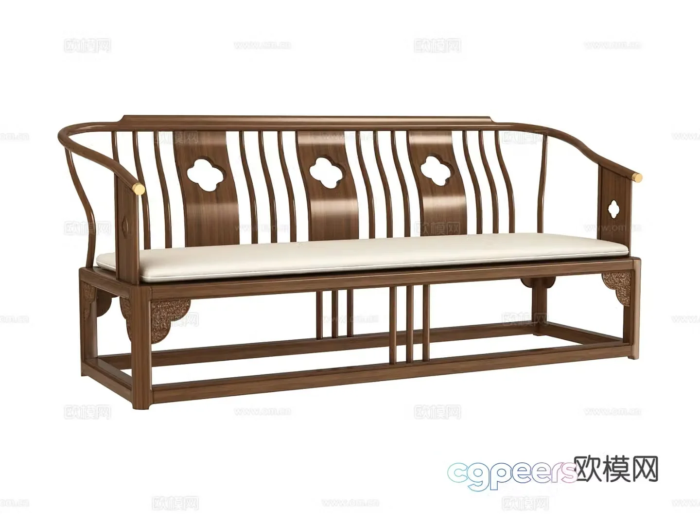 Chinese three-person sofa 3D model