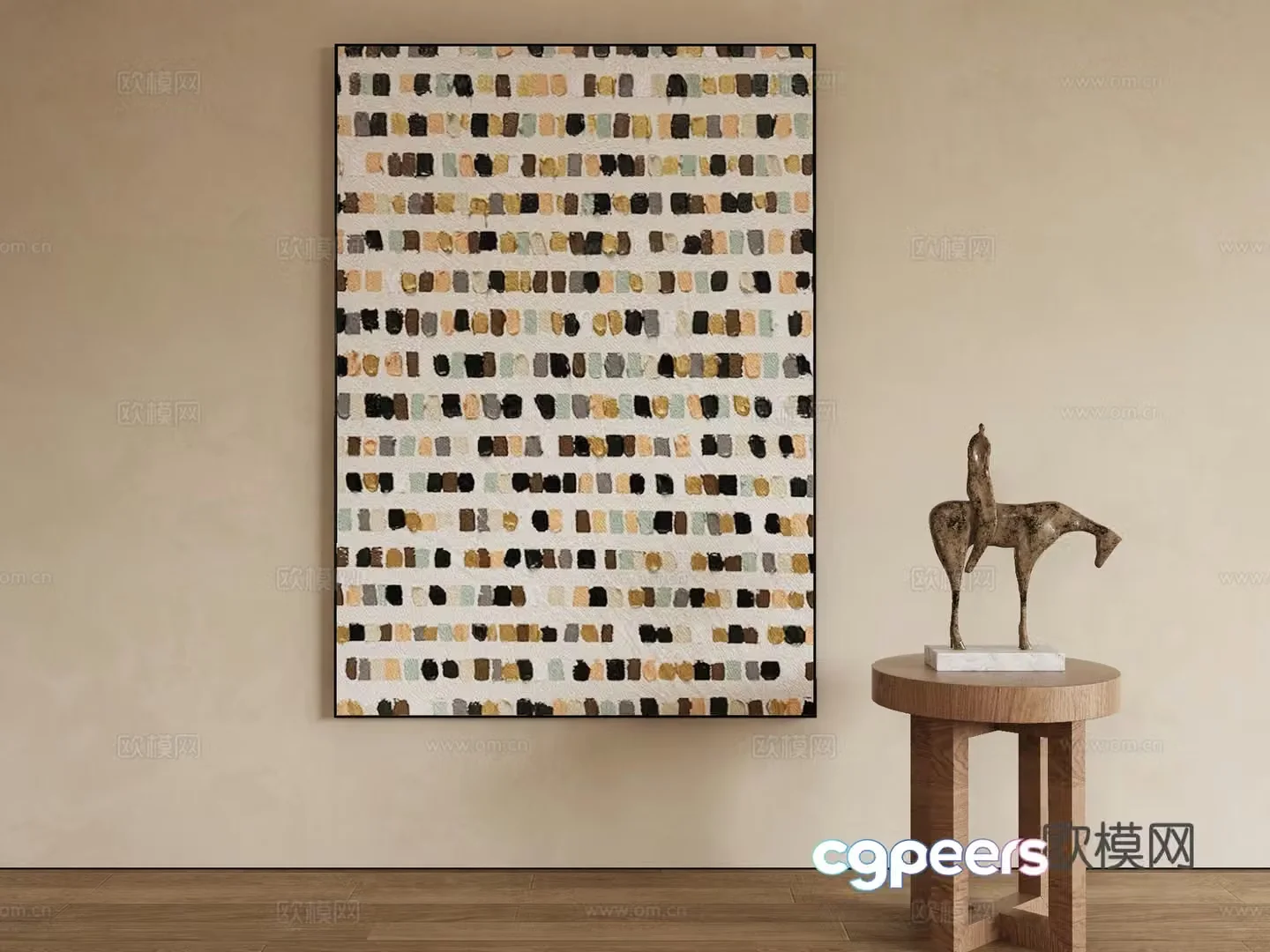 Wabi-sabi texture painting decorative painting 3d model