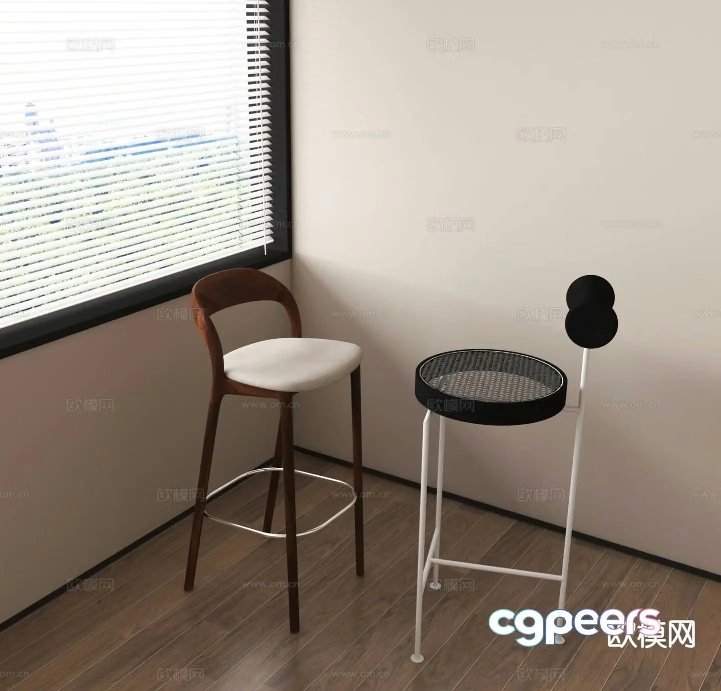 Modern bar stool bar stool high stool 3d model