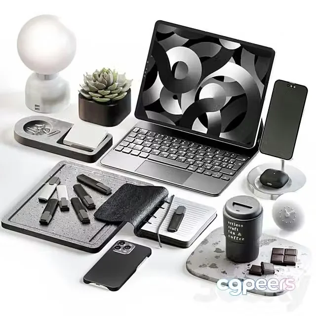 3ds Max Free – Workplace Decor 052