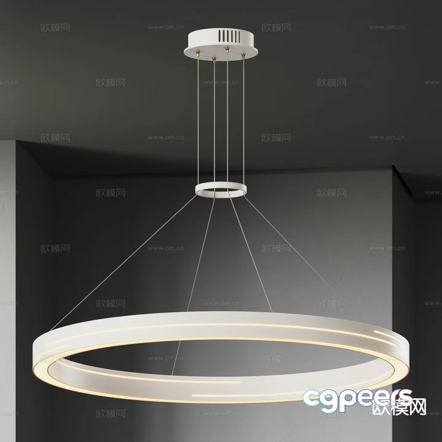 Light luxury chandelier ring chandelier 3d model