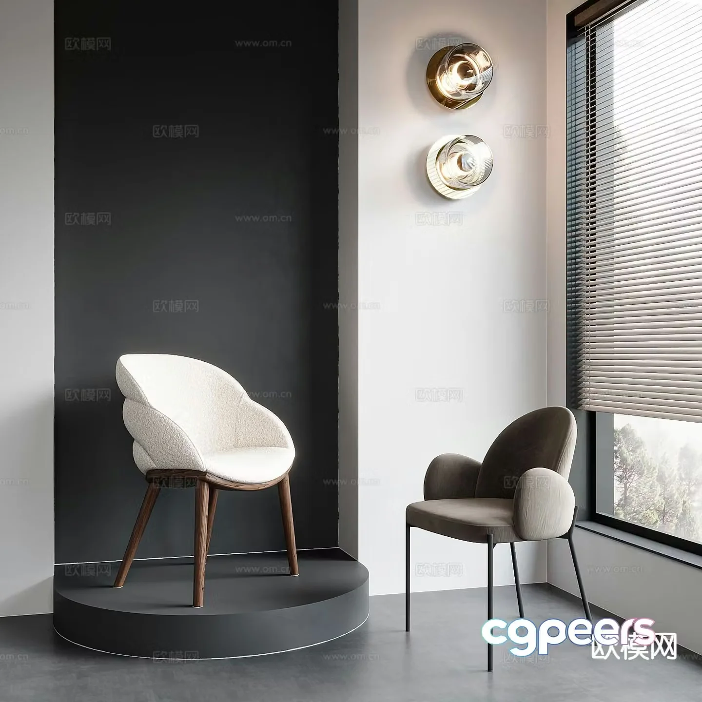Modern chair dining chair 3d model