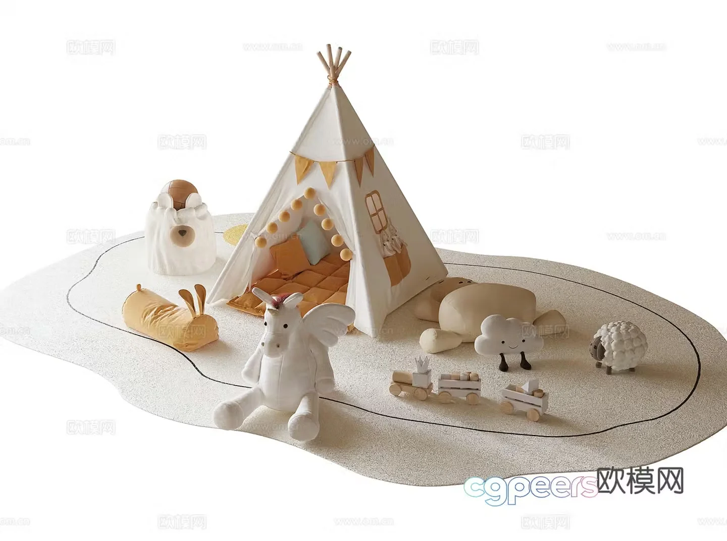 Modern children’s tent toy 3d model