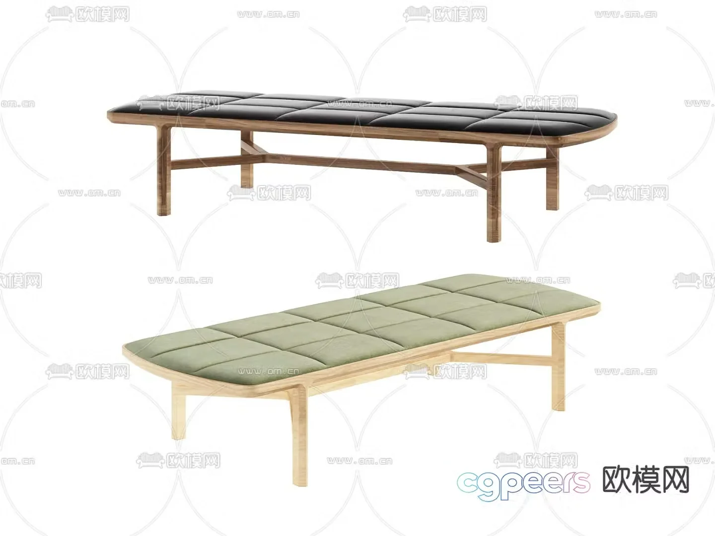 Footsteps bed tail stool bench 3d model