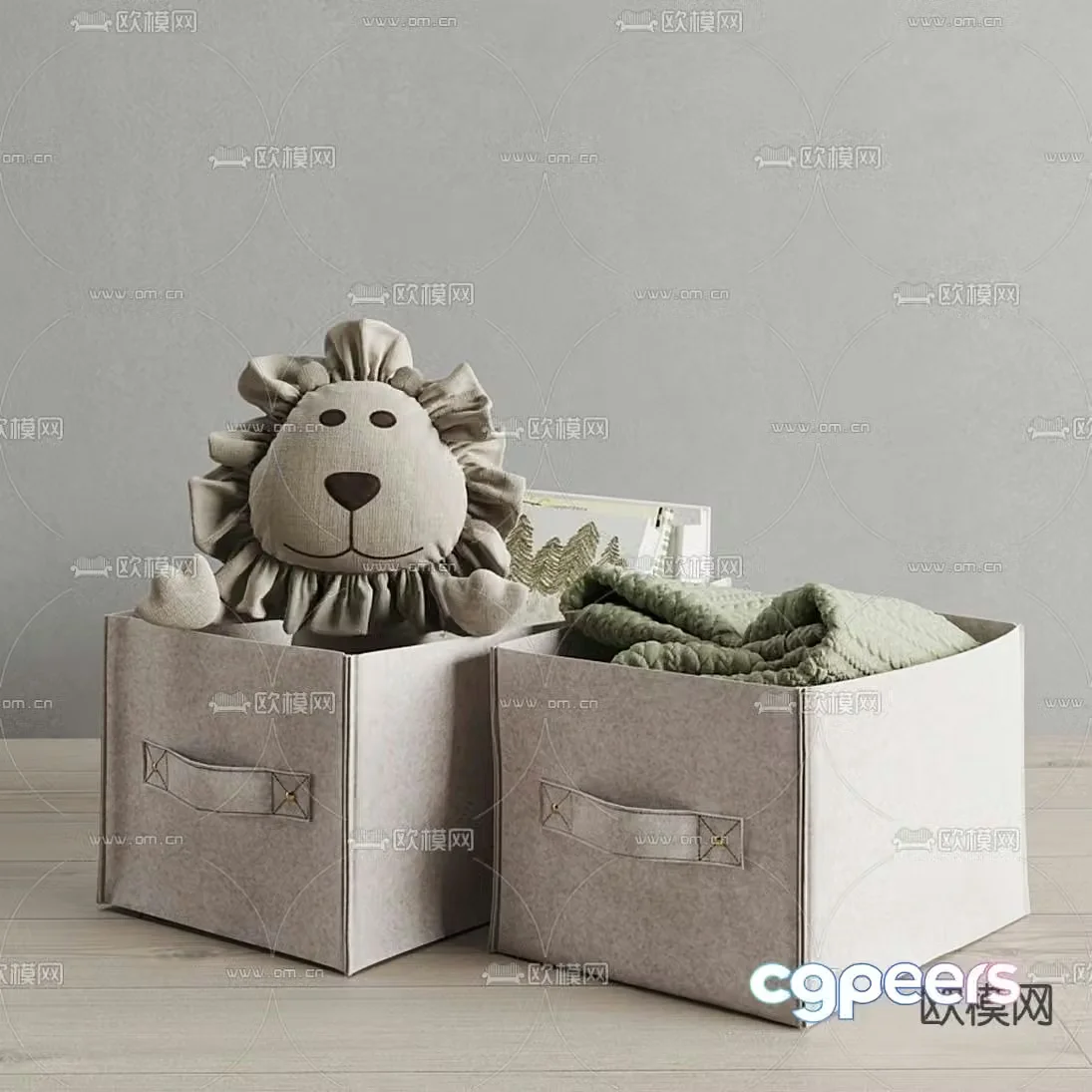 Modern toy storage basket 3d model