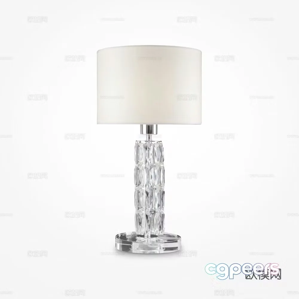 Modern crystal table lamp 3d model