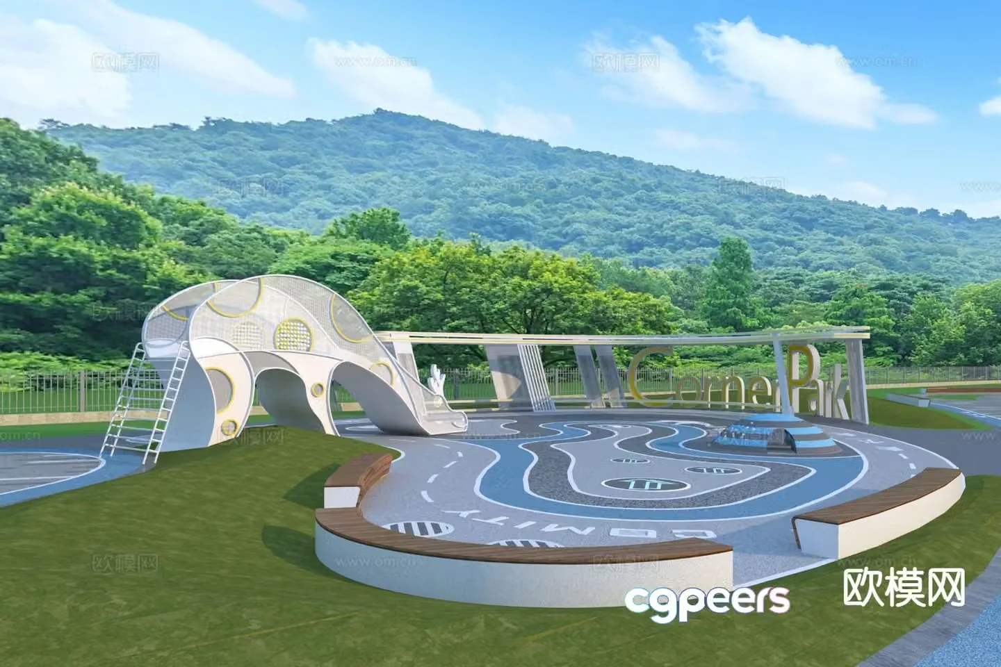 Children’s theme park pocket park landscape park 3d model