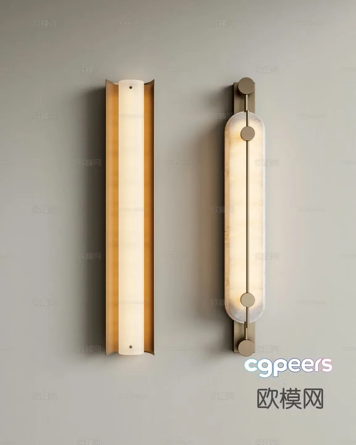 Light luxury wall lamp long wall lamp bedside wall lamp 3D model