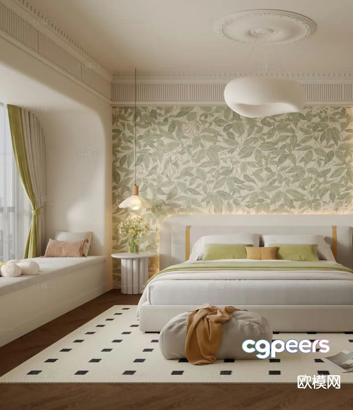 French bedroom second bedroom girl’s room 3D model