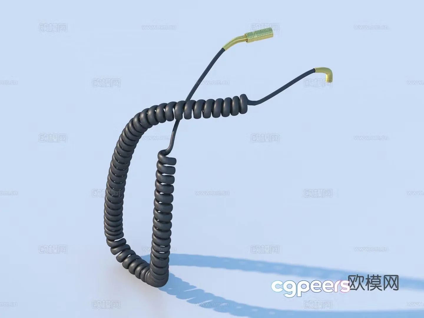 Wire Telephone Line 3D Model