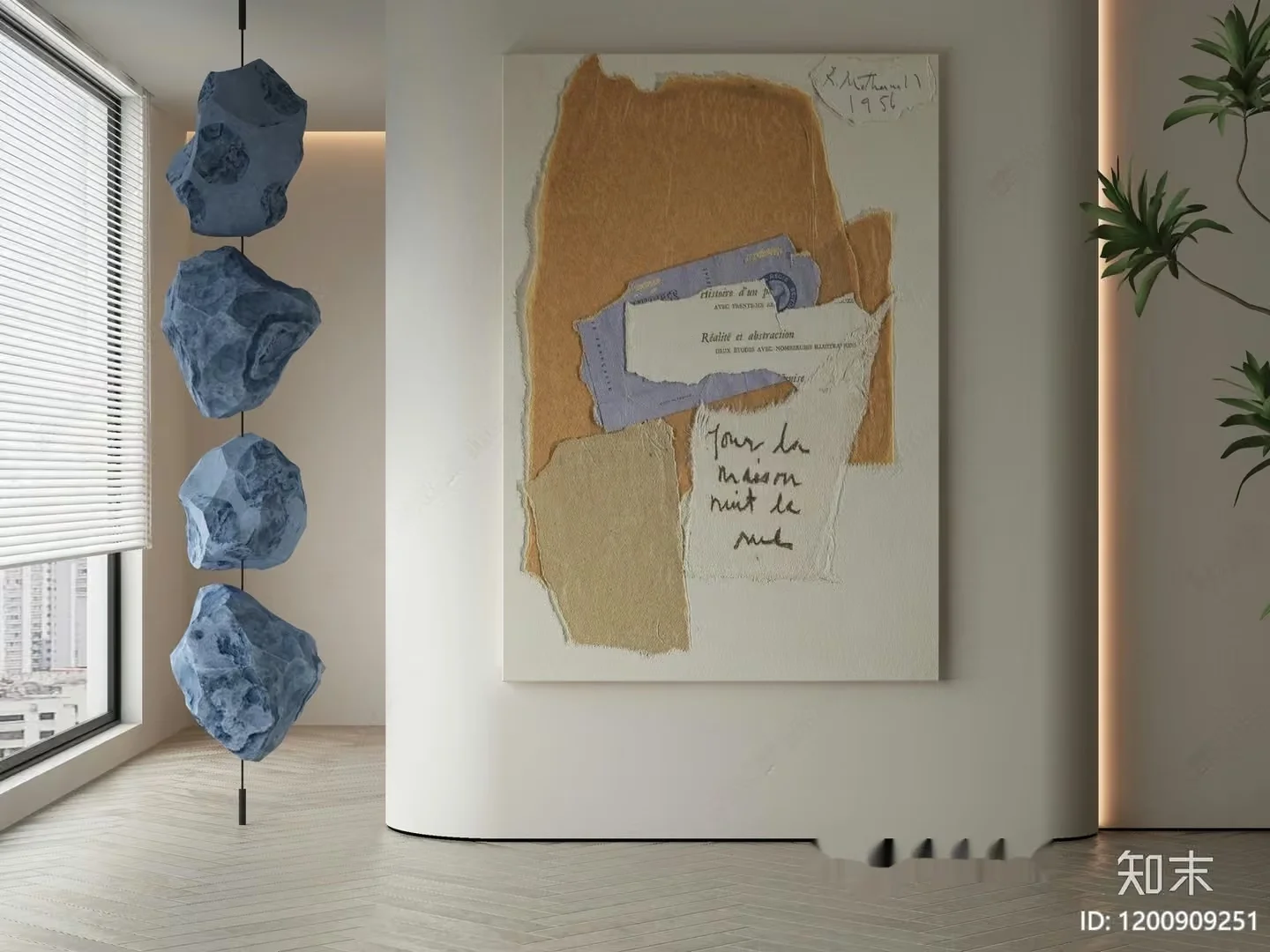 Modern Abstract Art In A Room 3D Model – 14310 – VRAY Render