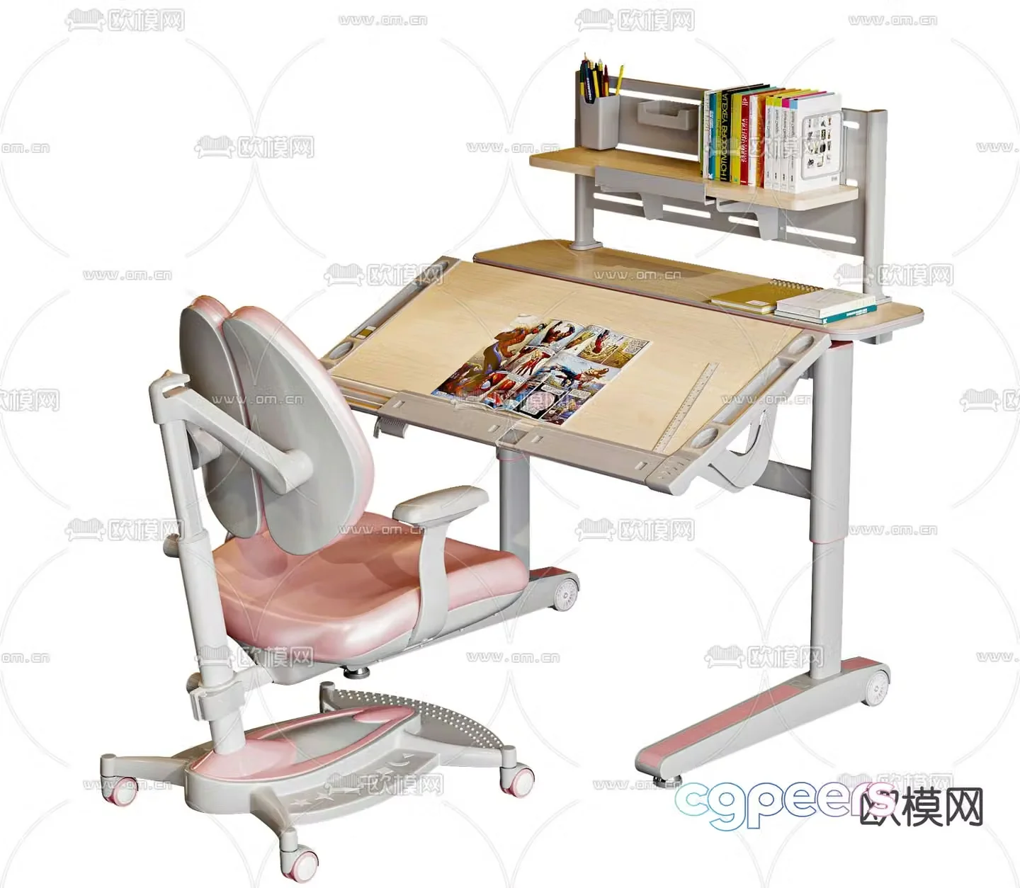Modern children’s desk chair 3d model