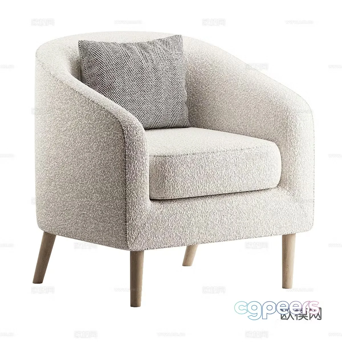 Modern Nordic art armchair 3d model